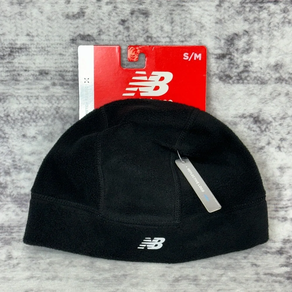 NWT New Balance NB5023 Youth Trailblazer Fleece Hat Black‎ S/M Reflective